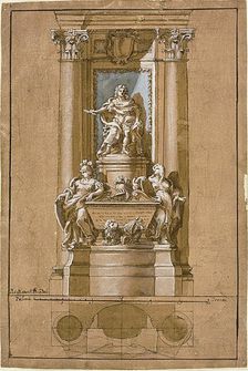 Project for the Tomb of James III, the Old Pretender, c.1766. Creator: Pietro Bracci