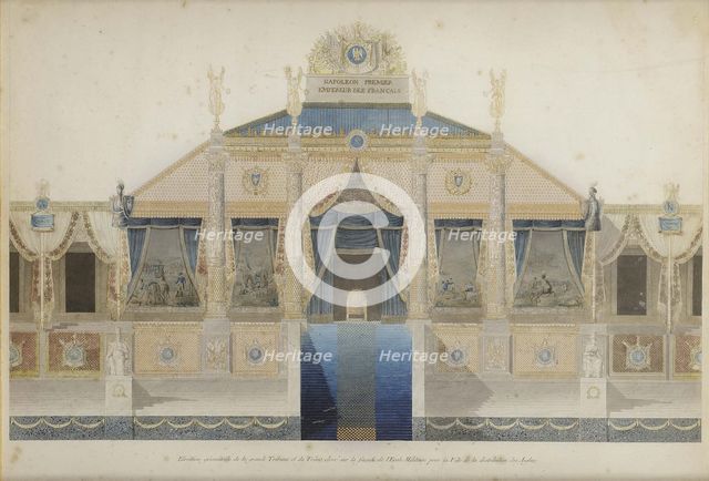 Project of the Great Tribune and the Throne for the Feast of the Distribution of Eagles , 1807.