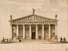 Project of the riding hall for the Imperial Horse Guards in Saint Petersburg, c1744 and 1817