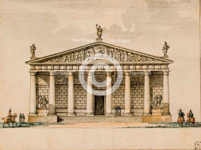 Project of the riding hall for the Imperial Horse Guards in Saint Petersburg, c1744 and 1817.