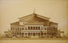 Project of the wooden summer theatre in Pavlovsk, Main facade, 1876