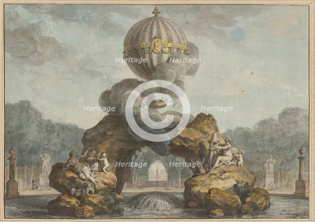Project of a fountain decoration with a Charlière, 1783. Creator: De Wailly, Charles (1730-1798).