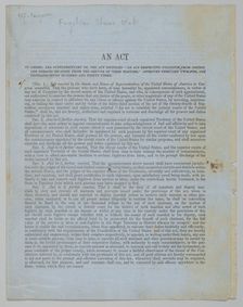 Proof copy of the first printing of The Fugitive Slave Act of 1850, 1850. Creator: Unknown