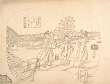 Proof Line-Block Print for Fan, 19th century. Creator: Sadahide Utagawa