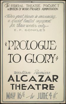 Prologue to Glory, San Francisco, 1938. Creator: Unknown