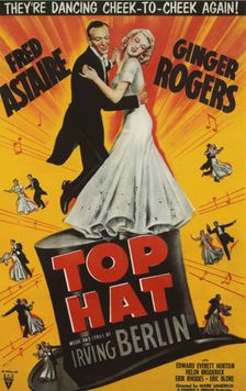 Promotional poster art for the motion picture Top Hat: modern halftone reproduction, 1935. Creator: RKO Pictures