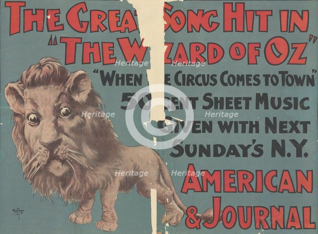 Promotional poster for the stage production The Wizard of Oz ["The Greatest Song..., c1903. Creator: Unknown.