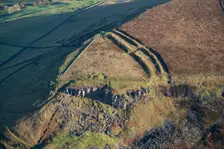 Promontory fort, threatened by erosion, Combs Edge, Derbyshire, 2023. Creator: Damian Grady