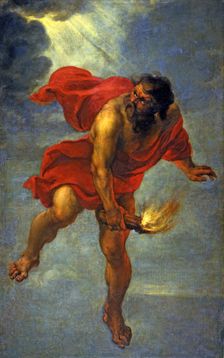 Prometheus bringing fire by Jan Cossiers