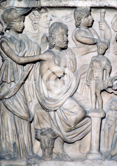 Prometheus creating the First Man, detail of Sarcophagus from Arles, France, c3rd-4th century. Artist: Unknown.
