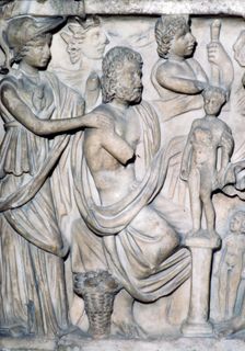 Prometheus creating the First Man, detail of Sarcophagus from Arles, France, c3rd-4th century