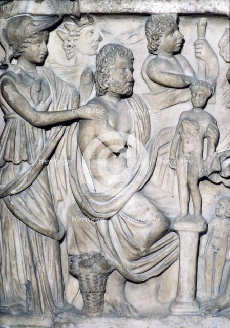 Prometheus creating the First Man, detail of Sarcophagus from Arles, France, c3rd-4th century. Artist: Unknown.