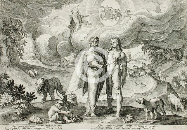 Prometheus Forms Man and Animates Him with Fire from Heaven, published 1589. Creator: Hendrik Goltzius.