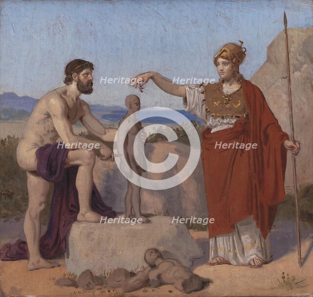 Prometheus Moulding Man from Clay, 1845. Creator: Constantin Hansen.