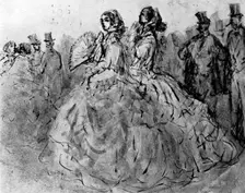 Promenade 19th century, (1930).Artist: Constantin Guys