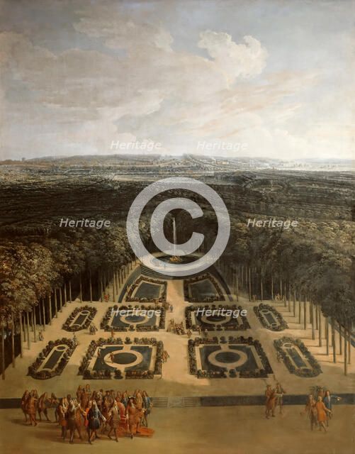 Promenade of Louis XIV in the Gardens of the Grand Trianon. Artist: Chastelain, Charles (1672-1755)