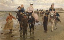 Promenade on the Beach - Heist-aan-Zee, 1884. Creator: Jan Verhas