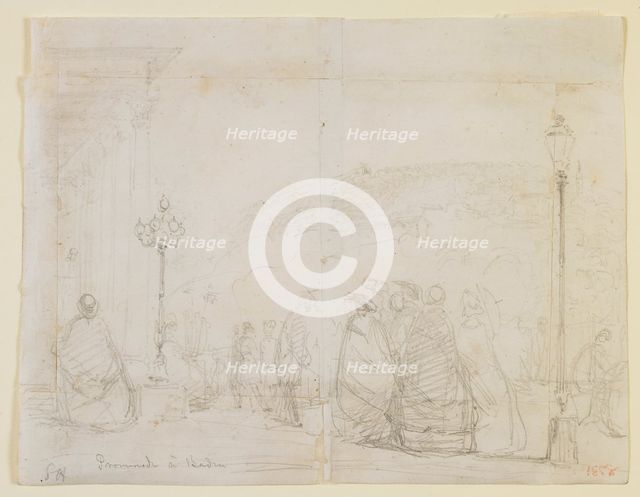Promenade à Baden, 1858. Creator: James Abbott McNeill Whistler.