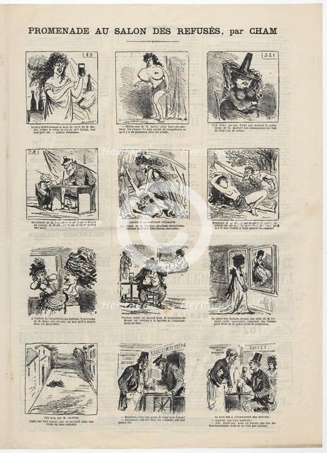 Promenade au Salon des Refusés. Le Charivari, 08-06-1873, 1873. Creator: Cham (Amédée Charles de Noé) (1819-1879).