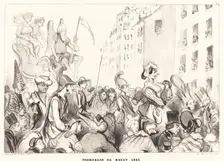 Promenade du Boeuf Gras, 1839. Creator: Honore Daumier