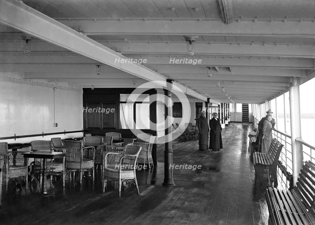 Promenade deck on 'SS Insulinde', 1914. Creator: Kirk & Sons of Cowes.