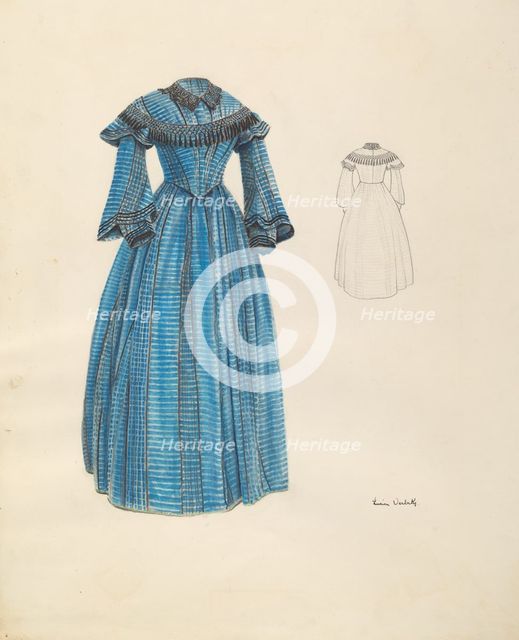 Promenade Dress, c. 1937. Creator: Lucien Verbeke.