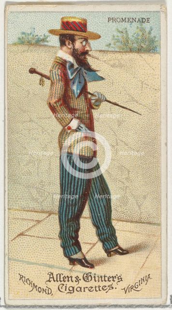 Promenade, from World's Dudes series (N31) for Allen & Ginter Cigarettes, 1888. Creator: Allen & Ginter.