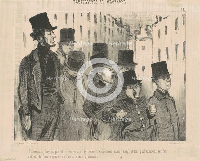 Promenade hygiénique et sentimentale ..., 19th century. Creator: Honore Daumier.