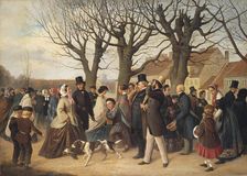 Promenading on the Ramparts of Copenhagen on the Evening of a Public Holiday in Spring, 1862. Creator: Andreas Herman Hunaeus