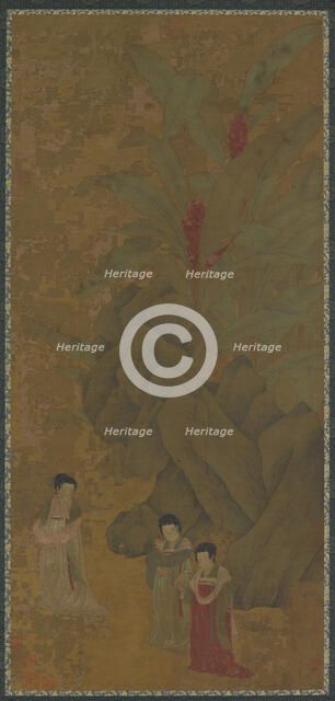 Promenading Ladies, Probably Yuan dynasty, (14th century ?). Creator: Unknown.