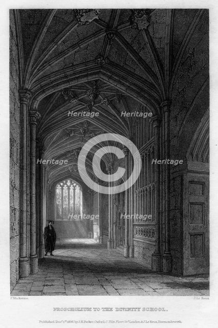 Proscholium to the Divinity School, Oxford, 1836.Artist: John Le Keux