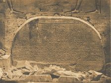 Proseynème scellé dans le second Pylone du Temple d'Isis, à Philae, April 15, 1850. Creator: Maxime du Camp