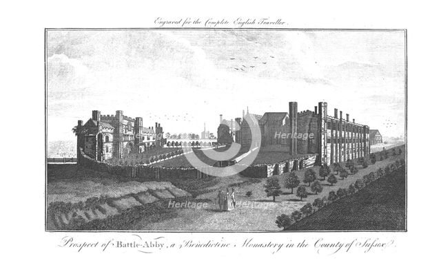'Prospect of Battle-Abby, a Benedictine Monastery in the County of Sussex.', 1771. Artist: Unknown.