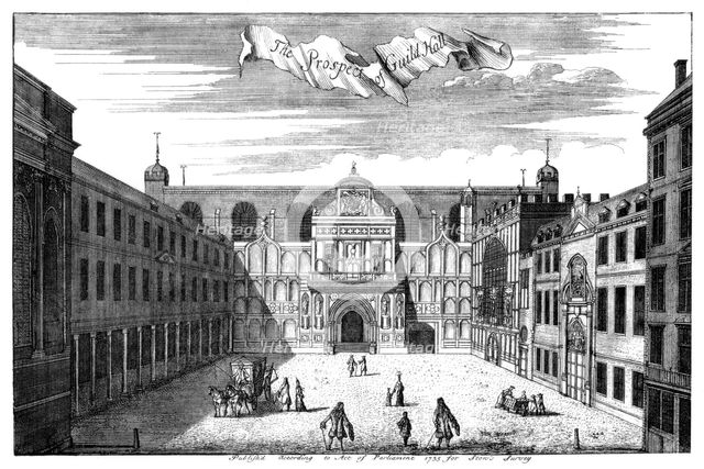 'Prospect of Guildhall', City of London, 1755 (1886).Artist: William Griggs