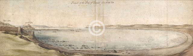 Prospect of the Bay of Tangier from the south-east, mid 17th century. Artist: Wenceslaus Hollar.