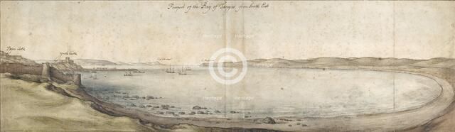 Prospect of the Bay of Tangier from the south-east, mid 17th century. Artist: Wenceslaus Hollar.