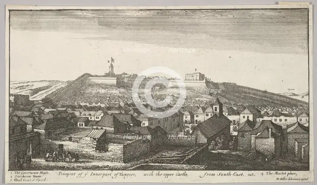 Prospect of the inner part of Tangier, with the upper Castle, from South-East, 1669-73. Creator: Wenceslaus Hollar.
