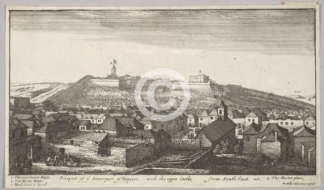 Prospect of the inner part of Tangier, with the upper Castle, from South-East, 1669-73. Creator: Wenceslaus Hollar.