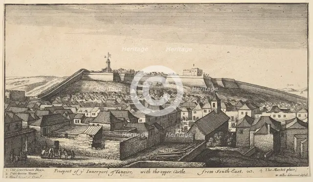 Prospect of the inner part of Tangier, ca. 1670. Creator: Wenceslaus Hollar.