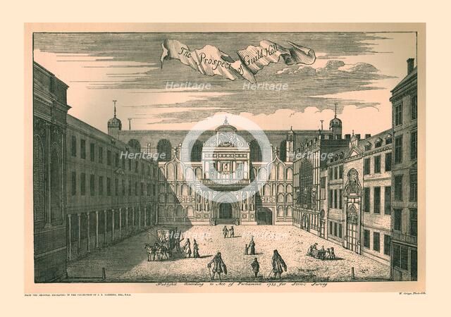 Prospect of the London Guild Hall,1755, (1886). Artist: Unknown.