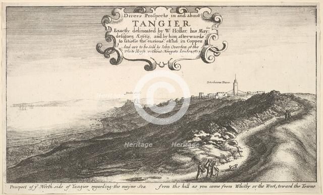 Prospect of ye North side of Tangier regarding the mayne Sea from the hill as you come ..., by 1673. Creator: Wenceslaus Hollar.
