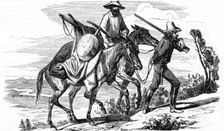 Prospectors on their way to the Californian gold fields, 1853