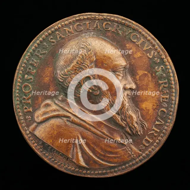 Prospero Publicola Santacroce, 1514-1589, Cardinal, 1565 [obverse], 1579. Creator: Federico Cocciola.