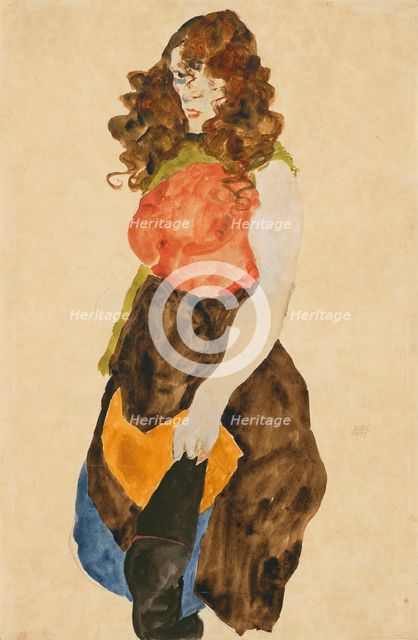 Prostitute (Dirne), 1912. Creator: Schiele, Egon (1890-1918).
