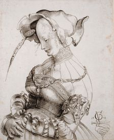 Prostitute in Half Figure, 1518. Creator: Graf, Urs (c. 1485-1527/28)