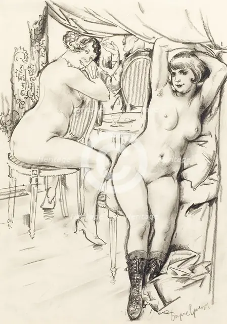 Prostitutes. Artist: Grigoriev, Boris Dmitryevich (1886-1939)