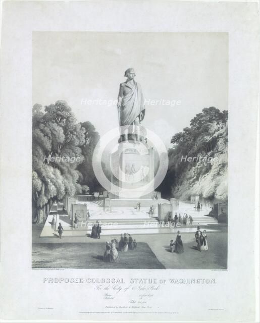 Proposed Colossal Statue of George Washington for the City of New York, 1845. Creator: G. Thomas.