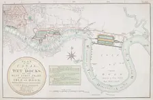 Proposed canals and docks, London, 1800. Artist: Anon