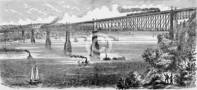 'Proposed Bridge across the Hudson at Poughkeepsie', 1883. Artist: Unknown.