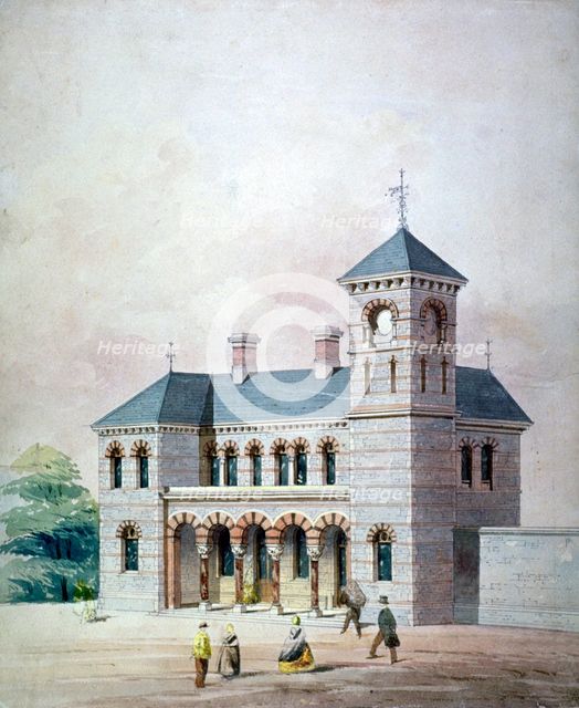 Proposed design for Forest Hill Station, Lewisham, London, 1851.                             Artist: Anon